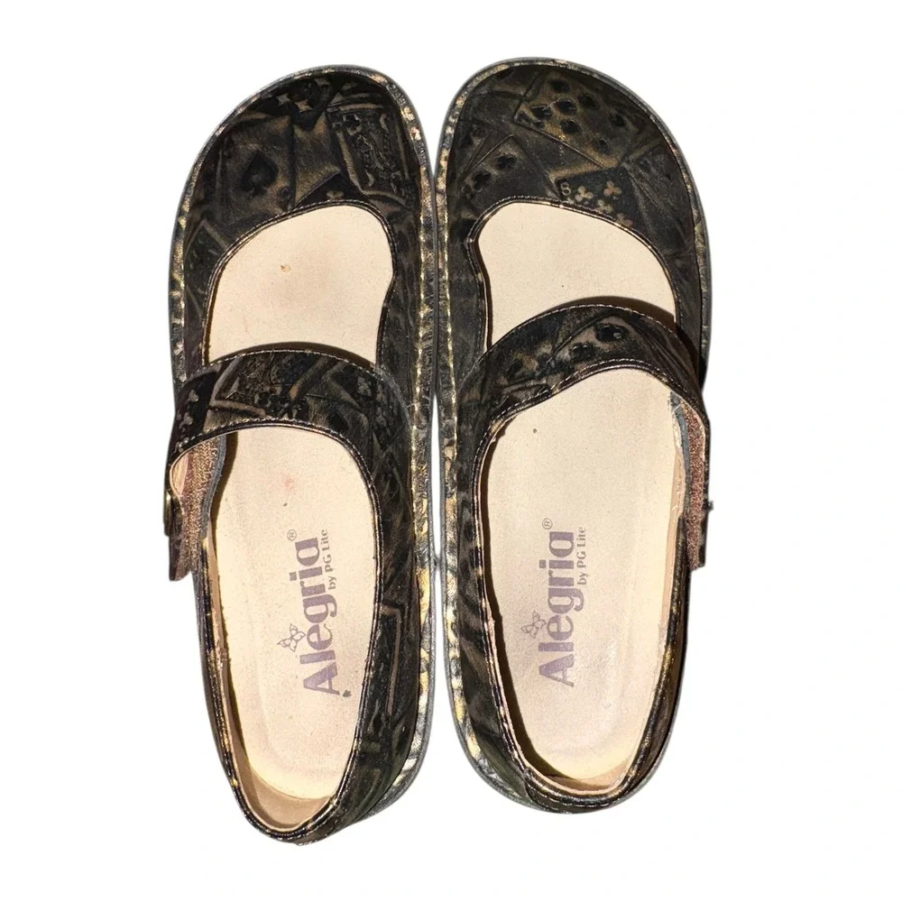 Alegria Poker Face Paloma Leather Mary Jane Confit‎ Shoes *minor flaw 38 =7.5 US